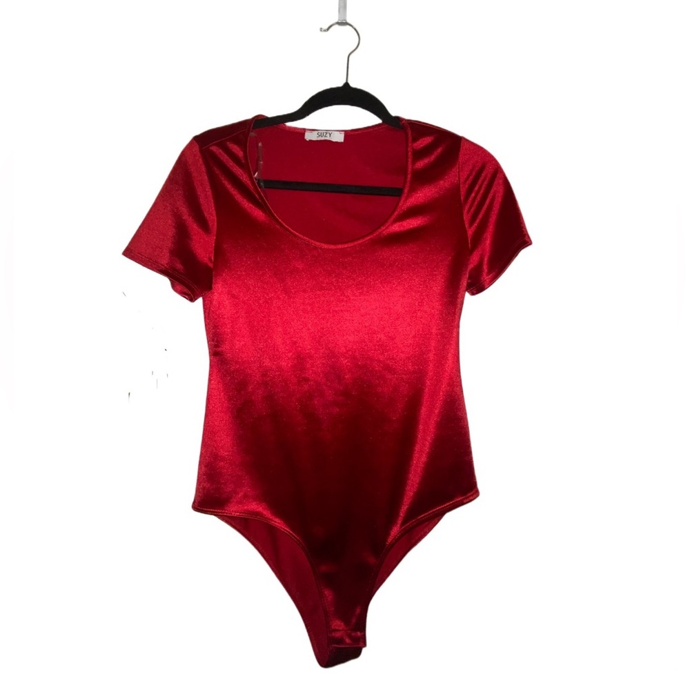 Shiny Bright Red Bodysuit - S